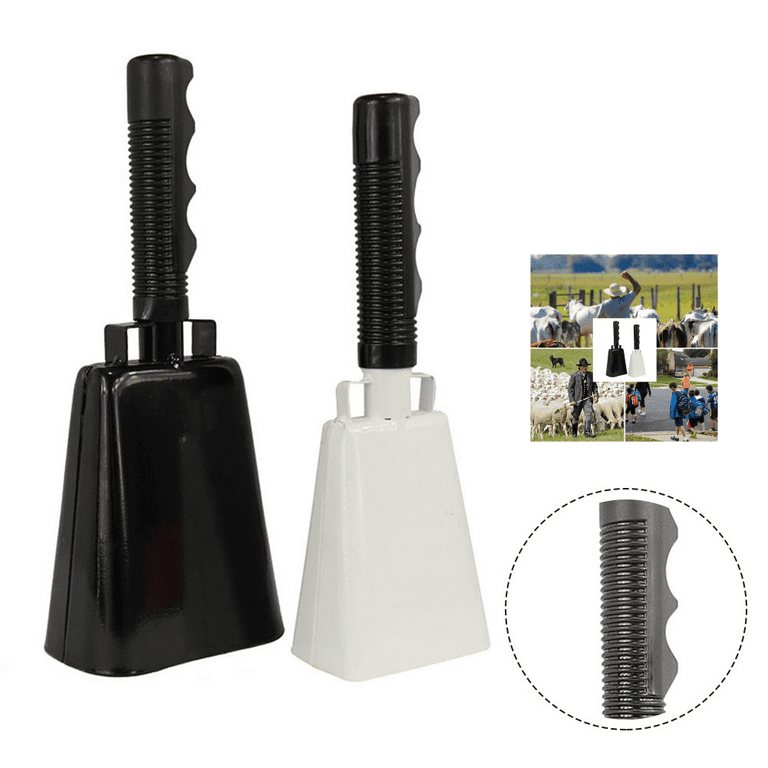 Steel Cowbell With Handle Hand Percussion For Party Sport Events Cheering  Bell 