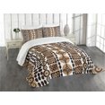 thumbnail image 3 of Ambesonne Zambia Quilted Bedspread Set 3 Pcs, Kenyan Folk, King Size, Dark Brown, 3 of 5