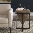 thumbnail image 7 of Uttermost Bertrand Iron and Wood Accent End Table in Gray Wash and Aged Black, 7 of 7