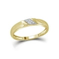 thumbnail image 3 of 10kt Yellow Gold His Hers Round Diamond Solitaire Matching Wedding Set 1/5 Cttw, 3 of 4