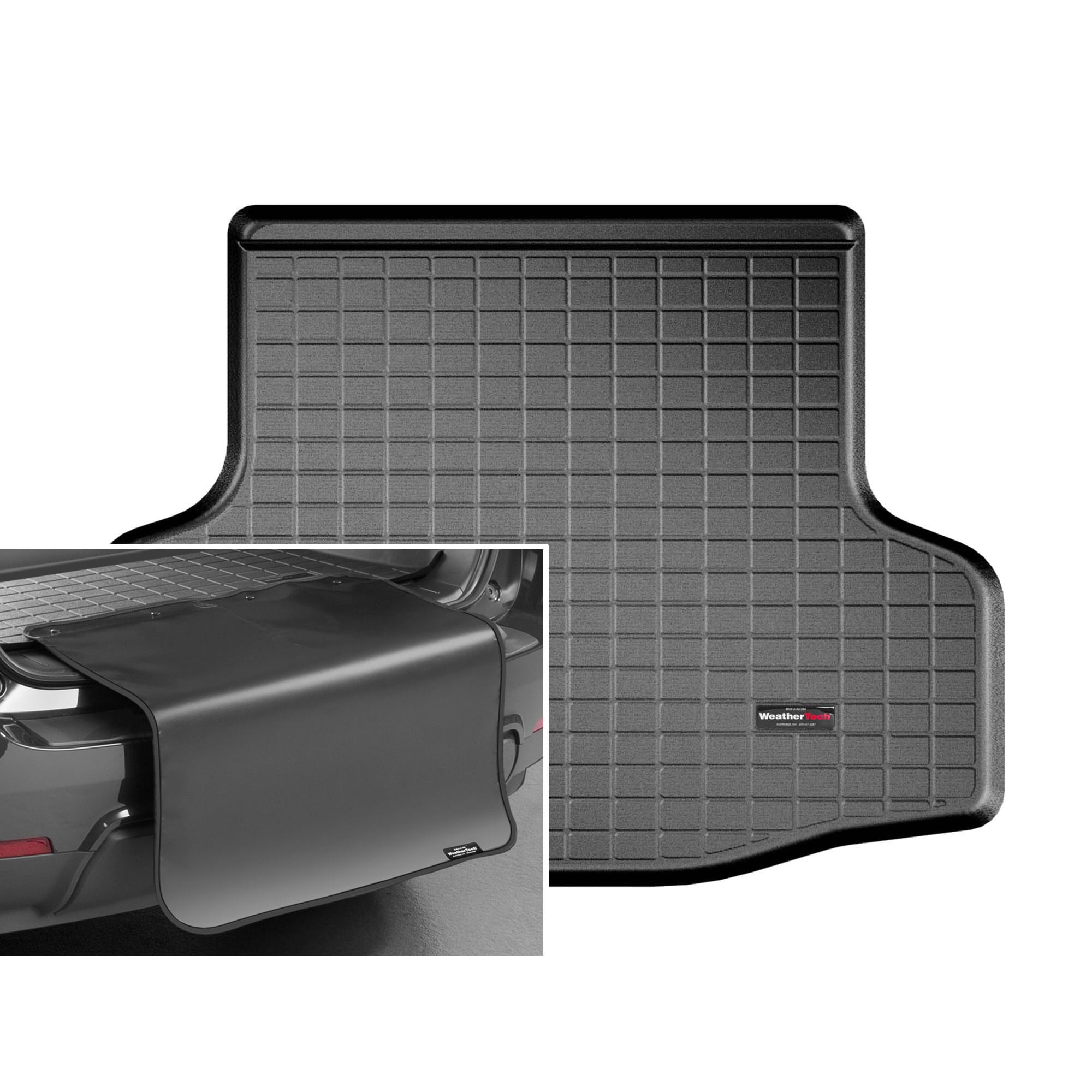 WeatherTech Cargo Trunk Liner with Bumper Protector compatible with 2012-2019 Nissan Versa - Trunk With Bumper Protector Black