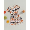 thumbnail image 3 of GXFC Little Boy Halloween Outfits Set Costume 3T 4T 5T 6T 7T Kids Boy Short Sleeve Pumpkin T-Shirt+Elastic Shorts 2Pcs Halloween Clothing for Children Boy, 3 of 8