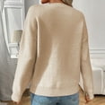 thumbnail image 4 of Blouse for Women Long Sleeved Round Neck Bow Printing Casual Pullover Sweater Beige M,Womens Sweater, 4 of 6