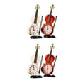 thumbnail image 3 of WORGEOUS Set of 4 Simulation Violin Alarm Clocks for Desktop and Bedside, Decorative Morning Wake-up Clocks, White and Red, Battery Not Included, 3 of 8