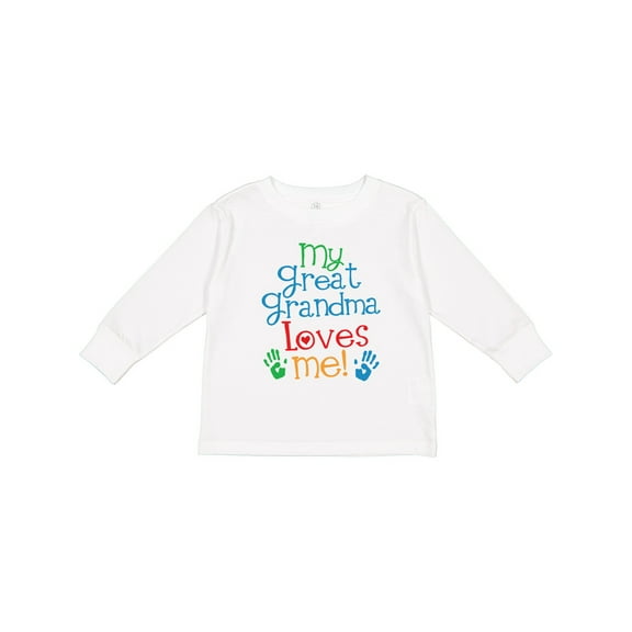 Inktastic My Great Grandma Loves Me for Grandson Boys or Girls Long Sleeve Toddler T-Shirt