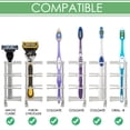 thumbnail image 3 of Linkidea Corner Wall Mount Toothbrush Holders for Bathroom, Self Adhesive Triangle Corner Shower Shelf for Tile Walls, Stainless Steel Electric Toothbrush Toothpaste Organizer (Silver), 3 of 7
