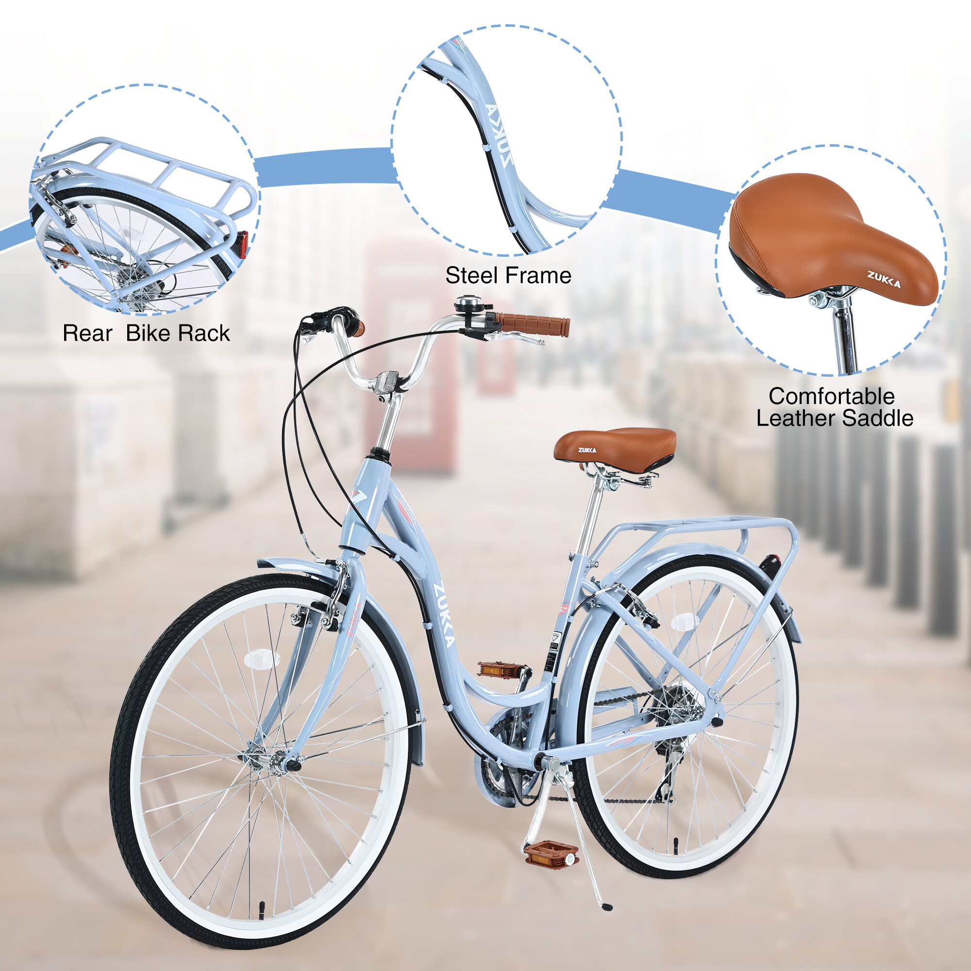 Mountain Bikes 7 Speed, Steel Frame, Multiple Colors 26 Inch Ladies bicycle,Hybrid Bikes