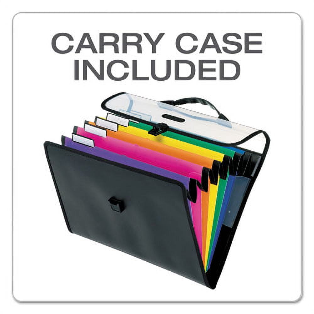 Desk Free Hanging Organizer W/ Case, 1" Expansion, 6 Sections, 1/3-Cut Tab, Letter Size, Randomly Assorted | Bundle of 2 Each
