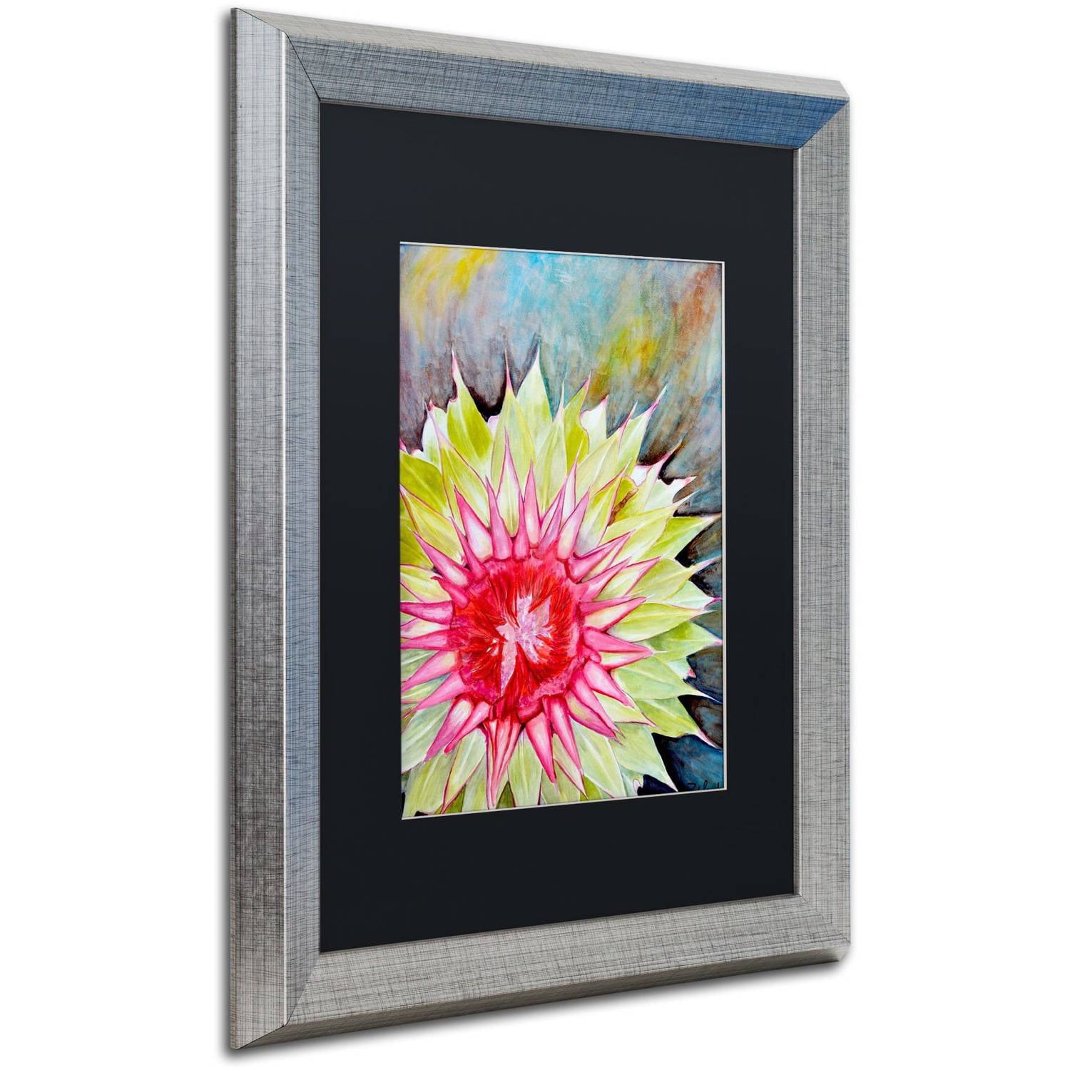 Trademark Fine Art "Alberta and Einstein" Canvas Art by Lowell S.V. Devin Black Matte, Silver Frame