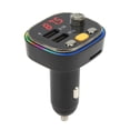 thumbnail image 2 of Transmisor FM Bluetooth, reproductor de música, doble USB, cargador rápido, manos libres, retroiluminación LED para coche, 2 of 14