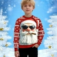 thumbnail image 2 of gcong Kids Christmas Santa Sweatshirts Crewneck Pullover Long Sleeve Funny Xmas Print Comfy Winter Sweaters Tops for Boys and Girls Size 3-14 Years, 2 of 5