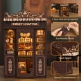 thumbnail image 5 of DIY Christmas Book Nook Miniature Kit Wood Bookends Building Model 3D Wooden Puzzle LED Bookend Model, 5 of 7
