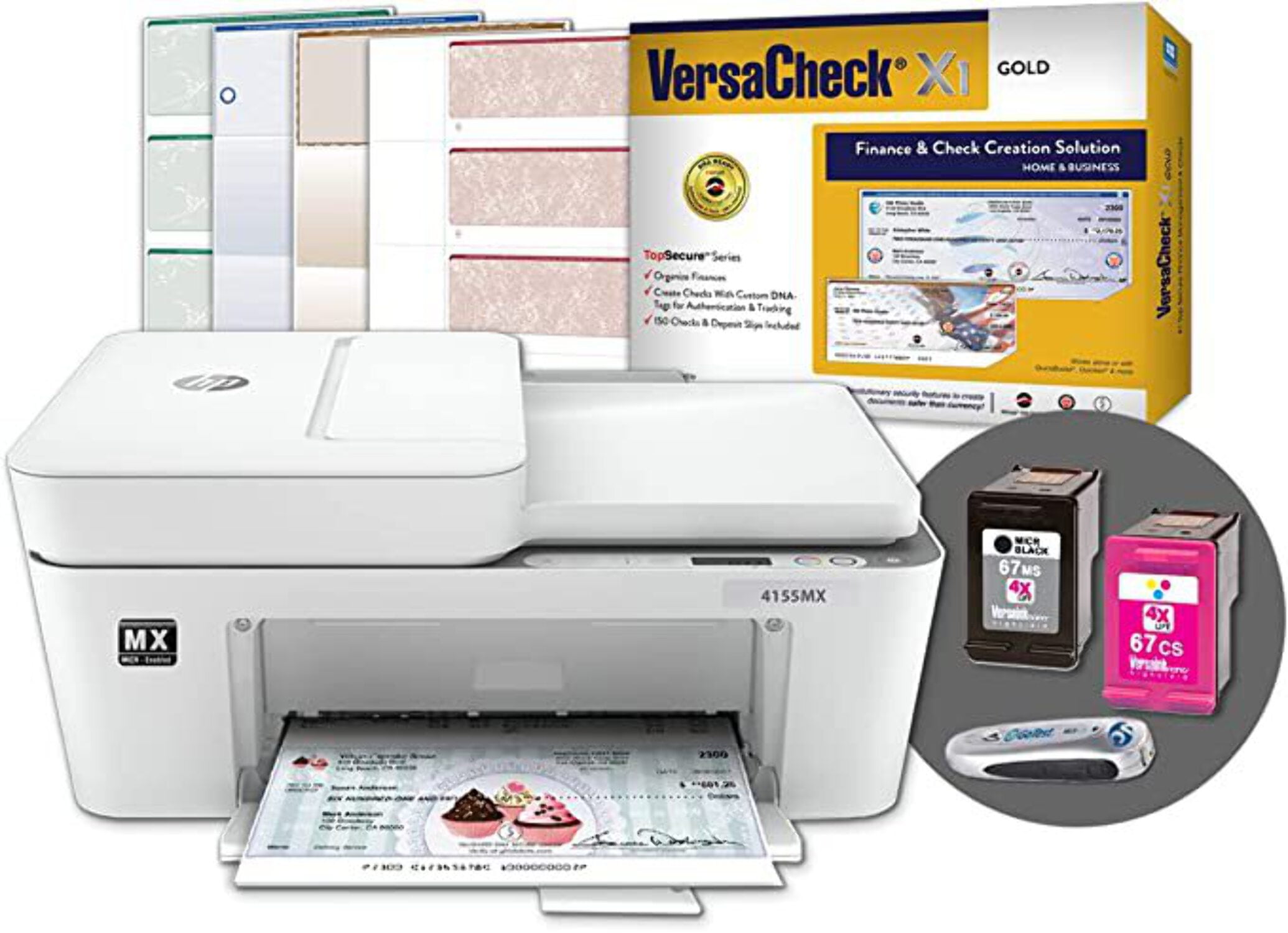 VersaCheck HP DeskJet 4155 MXE MICR Check Printer X1 Check Printing Software (4155 MX) - Walmart.com