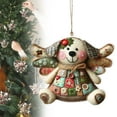 thumbnail image 2 of Acrylic Patchwork Animal Flat Style Ornaments - Cute Animal Figures for Christmas Tree Decor and Home Decoration, Hanging Pendants for Xmas Holiday, 2 of 8