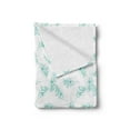 thumbnail image 2 of Turquoise Soft Flannel Fleece Throw Blanket, Swirling Flowers Branches Fresh Botanical Curvy Ornamental Lines Springtime Art, Cozy Plush for Indoor and Outdoor Use, 50" x 60", Turquoise, by Ambesonne, 2 of 5