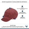 thumbnail image 4 of David & Young  Corduroy Cabbie Hat with Buttons (Women), 4 of 4
