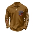 thumbnail image 3 of Havenx 250th Anniversary National Flag Print Shirt for Men Waffle Long Sleeve Shirts Buttons Polo Sweatshirt 250 Years Of Freedom Cross Patriotic Tees,Earthy Yellow L, 3 of 3