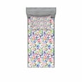 thumbnail image 2 of Ambesonne Floral Fitted Sheet & Pillow Sham Set, Colorful Flower Petals, Full, Multicolor, 2 of 3