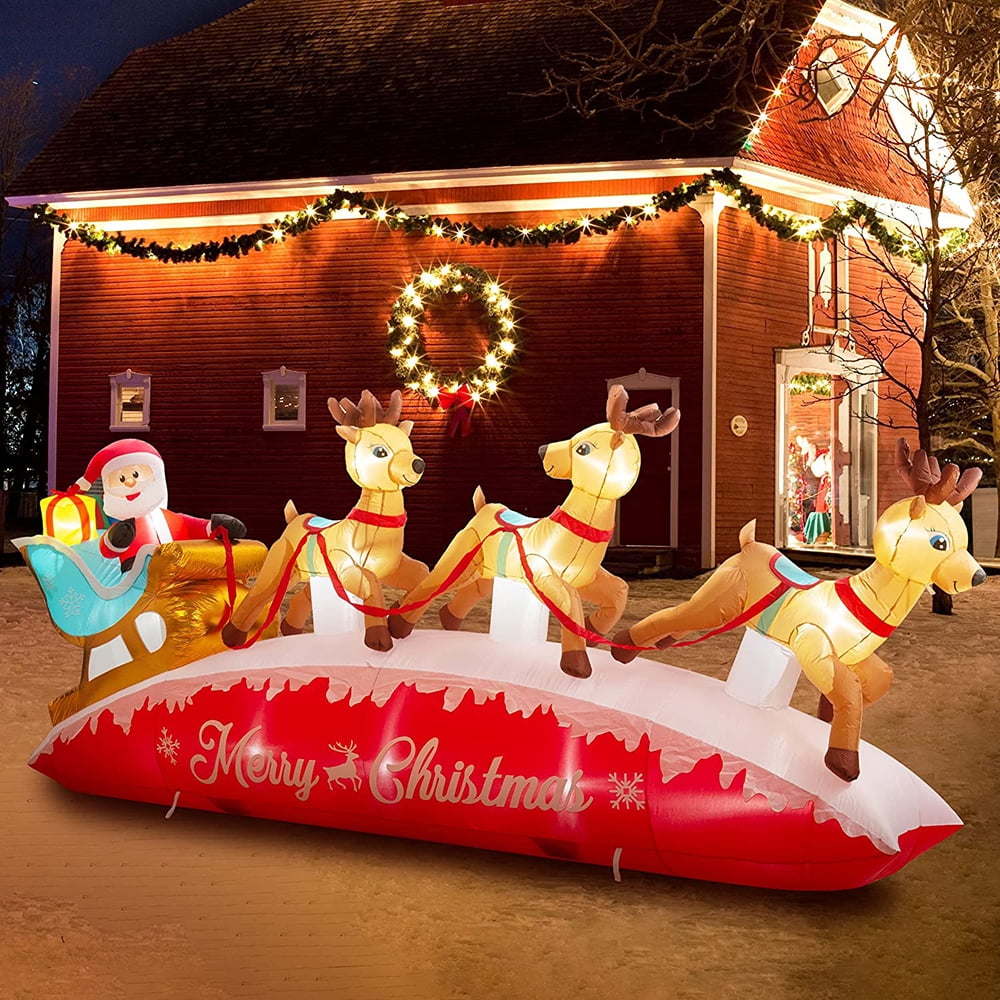 13 feet Christmas inflatable toys Christmas decorations Holiday decorations Santa riding three