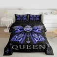 thumbnail image 2 of Homewish Blue Fashion Bowknot Bedding Comforter Set for Kids, Hippie Bohemian Damask Twin Comforter Sets, Vintage Style Reversible Bedding Set, Ultra Soft Bedroom Decor, 2pcs, 2 of 8