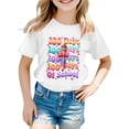 thumbnail image 1 of LUOGENLI Chemises pour Filles Taille 12-13 T-Shirt Graphique à Manches Courtes pour Filles pour la Rentrée Imprimé Mignon Col Rond Haut Décontracté Chemise Confortable Blanc Taille 12-13 Ans, 1 of 4