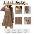 thumbnail image 6 of QINCAO Womens Long Sleeve Sweater Dresses Square Neck Babydoll Fall Dress With Pockets S-2XL, 6 of 7