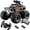Black, variant on Amphibious RC Monster Truck - 4WD Waterproof Stunt Car with Extra Battery & Dual Control (Watch + Remote), 360° Rotation, High/Low Speed, All-Terrain Toy for Boys Girls 8-12