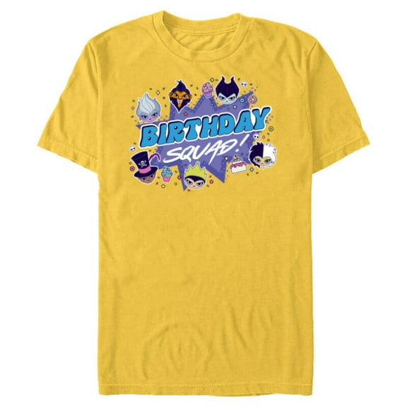 Disney Villains Cute Evil Family Friends Crew Birthday Squad - Short Sleeve Blended T-Shirt for Adults - Customized-Yellow