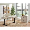 thumbnail image 2 of Rustic Wood Electronic Sit/Stand Desk Writing Table Office Storage White, 2 of 10