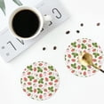 thumbnail image 3 of Bingfone Vintage Strawberry Floral Leather Drinks Coasters with Set of 6,Suitable for Home Kitchen,Coffee Cup Coasters Home Gift, 3 of 7