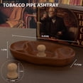 thumbnail image 3 of Elegant Walnut Wooden Ashtray with Cork Knocker - Dual Use for Home and Office - Stylish Wooden Stand and Holder, 3 of 8