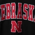 thumbnail image 5 of Men's Colosseum Black Nebraska Huskers Arch & Logo Crew Neck Sweatshirt, 5 of 5