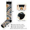 thumbnail image 3 of FORMRS Womens Knee High Socks Casual Long Thick Travel Daily Wear, 2 Pairs, Orange Art Pattern, 3 of 6