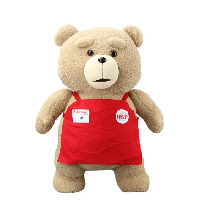 Oso de peluche de la película TED de 46cm, muñeco de peluche TED 2, estilos de delantal, animales de peluche suaves, regalo para niños