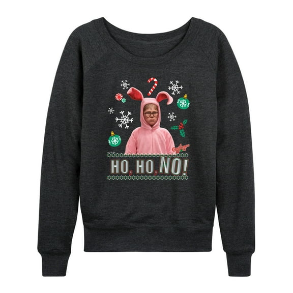 A Christmas Story - Ho Ho No Pink Bunny Suit - Women's Lightweight French Terry Long Sleeve Shirt