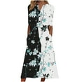 thumbnail image 2 of Awdenio Dresses for Women Summer Short Sleeve Casual Dresses V-Neck Floral Party Dress with Pockets, 2 of 5