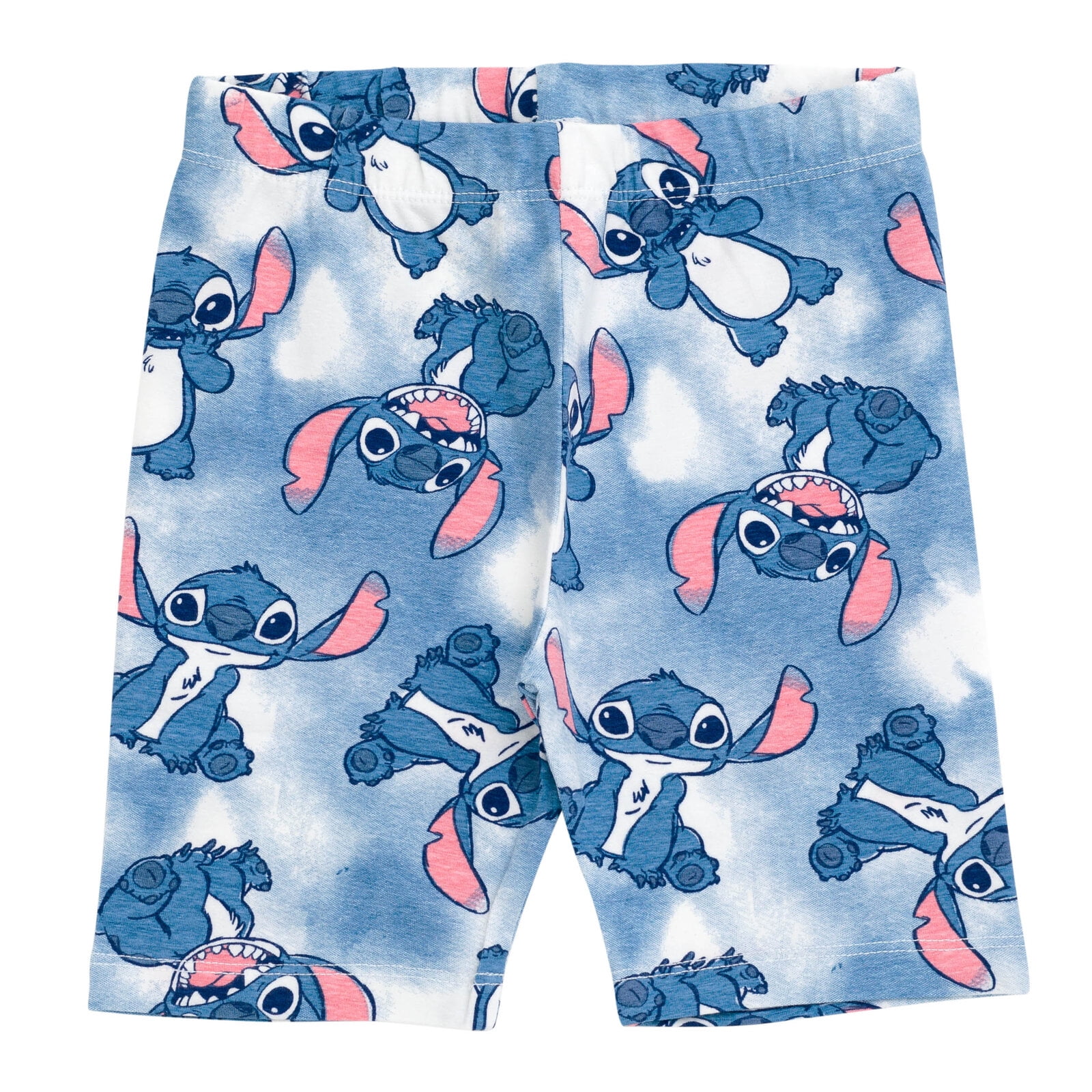 Disney Lilo & Stitch Big Girls' 2-Piece T-Shirt and Bike Shorts Set Stitch Pink Tie Dye