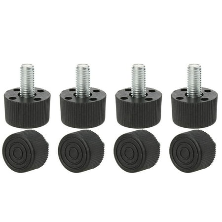 M8 x 16 x 25mm Leveling Feet Adjustable Leveler Cover for House Desk Leg 8pcs