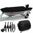 thumbnail image 3 of Waterproof Heavy Duty Open Boat Cover Trailerable Fishing Ski Bass Runabouts,210D Fit 11.5 - 14.7ft, 3 of 10