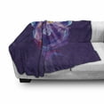 thumbnail image 3 of Bear Soft Flannel Fleece Throw Blanket, Abstract Portrait with Digital Brushstrokes Wildlife Mascot Display, Cozy Plush for Indoor and Outdoor Use, 50" x 70", Purple Pink Sky Blue, by Ambesonne, 3 of 6