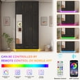 thumbnail image 2 of ChVans 3 Door Armoire Wardrobe Closet with Top Cabinet and Mirror, 94.5'' LED Wardrobe Armoire with 3 Drawers, Hanging Rod & Multi-Layer Shelves for Bedroom, Black, 2 of 8