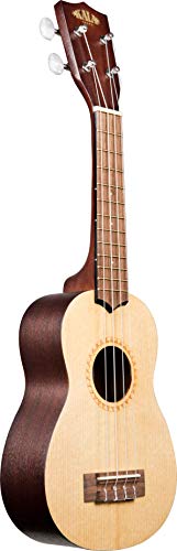 Kala KA-15S-S Satin Spruce Soprano Ukulele Bundle with Gig Bag, Tuner, Austin Bazaar Instructional DVD, and Polishing Cloth