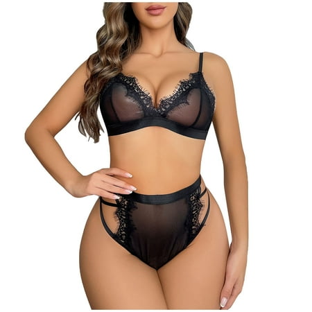 

Mikilon Sexy Women Lingerie Lace Hollow Out Perspective Temptation Babydoll Panties Underwear Sleepwear Suit on Discount