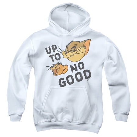 Tom And Jerry Cat And Mouse Nope Kids Pull-Over Hoodie (X-Large) for Youth Boys and Girls White