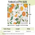 thumbnail image 2 of Orange Fruits Flowers White Pattern Square Fitted Tablecloth with Elastic Edge,Square Table Cover,Washable Elastic Table Cover for Home Kitchen Party Decor 36"x36", 2 of 6