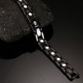 thumbnail image 4 of EeaseMX Pulseras de terapia magnética unisex con imanes de doble fila, pulsera magnética saludable, joyería energética de acero inoxidable (negro), 4 of 7