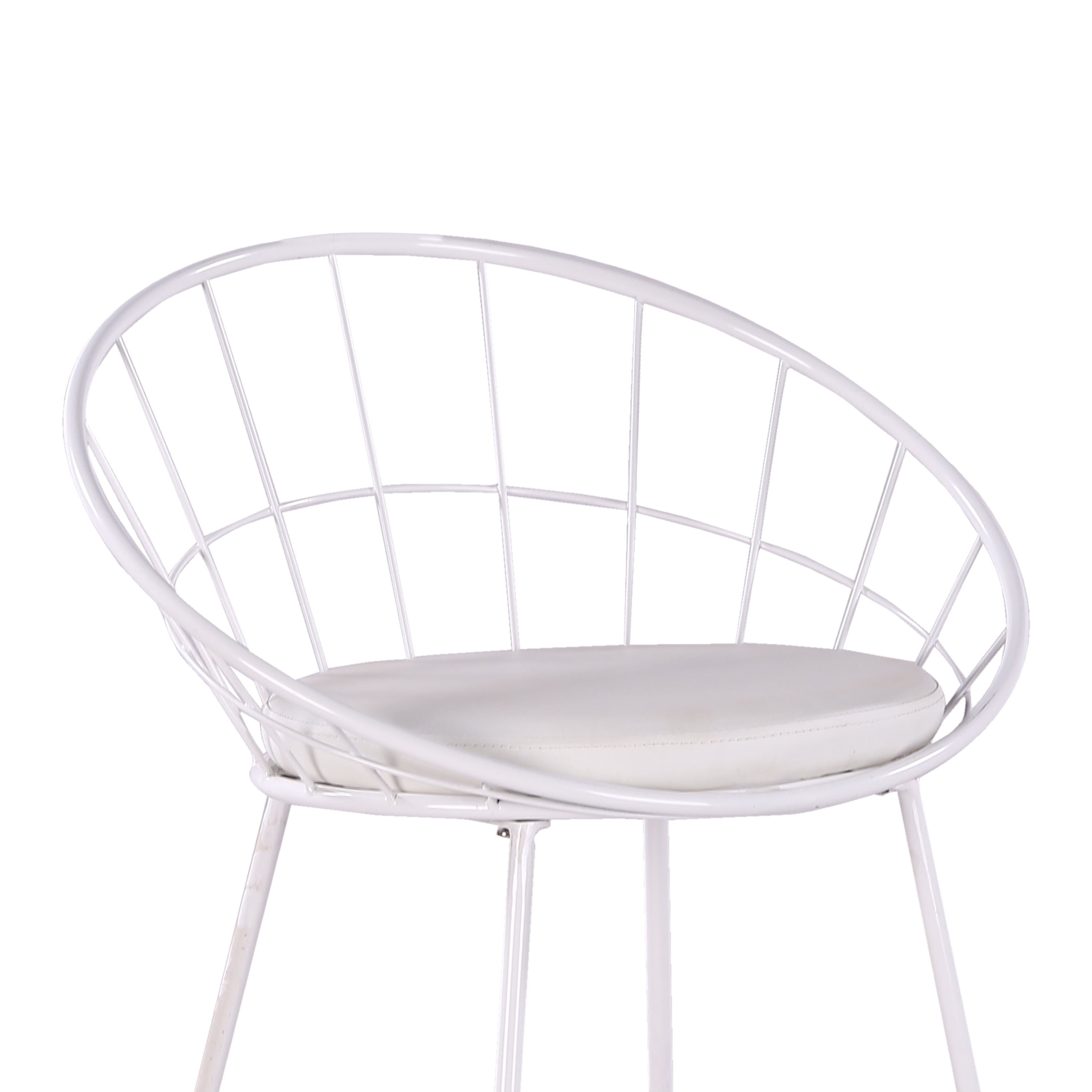 Nordic Metal Modern Bar Stool Bar in White, Set of 2