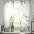 thumbnail image 2 of Christmas Botanical Sheer Curtains 72 Inches Long 2 Panels Set, Window Sheer Curtains for Living Room/Bedroom, Pinecone Eucalyptus Leaves Xmas Light Filtering Rod Pocket Curtain 52'' x 72'' x 2, 2 of 7