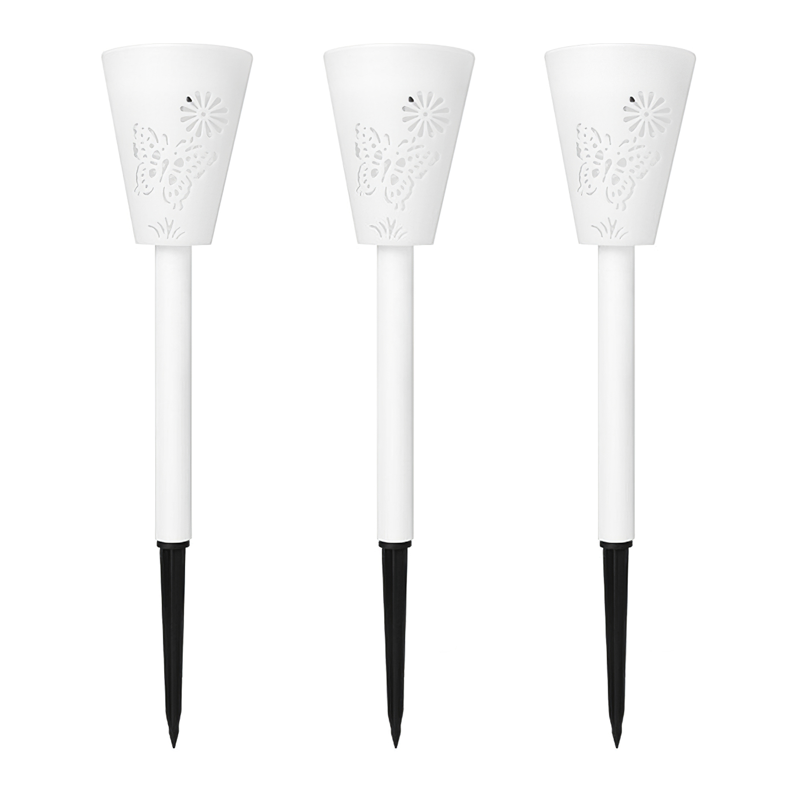 3pcs LED Solar Lawn Lights IP65 Waterproof Outdoor Garden Pathway