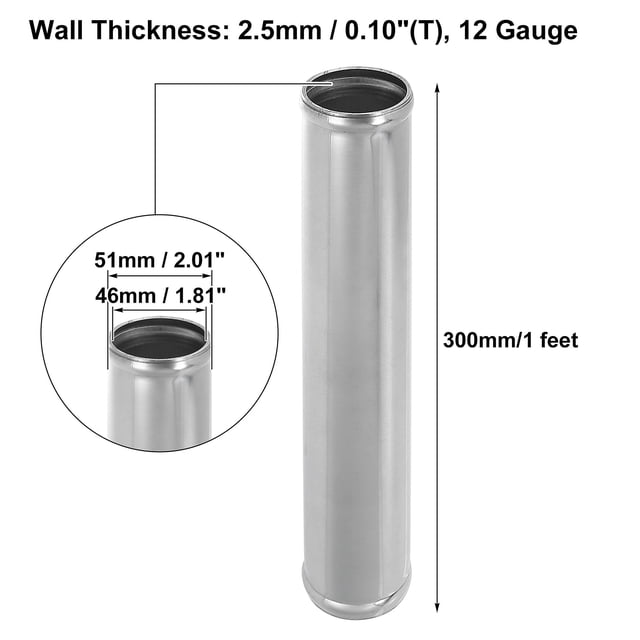 Aluminum Alloy Tube Od 38/45/51/63/76/89/102mm Intercooler Pipe Air Intake Tube 0 45 Degrees 300mm Length For Car